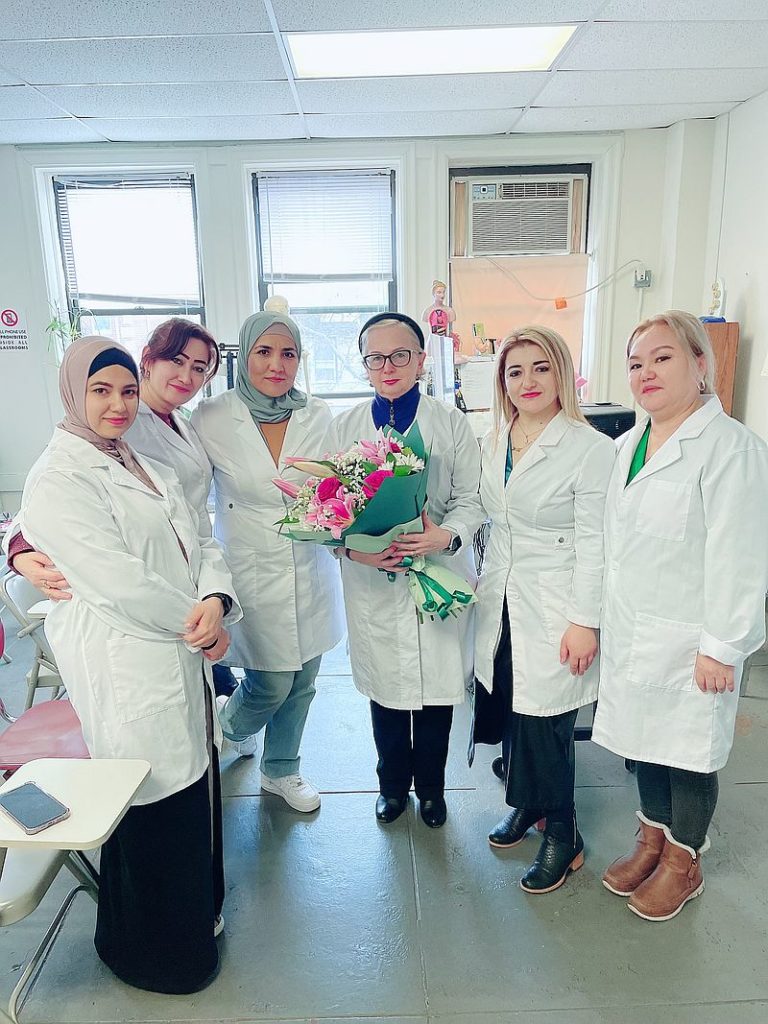 medical assistant students with teacher